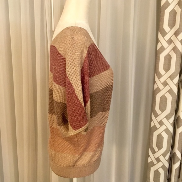 EXPRESS All-Over Lurex Double V-Neck Dolman Knit - Picture 5 of 9